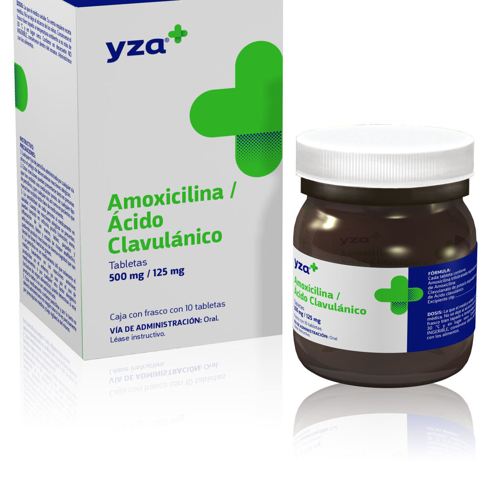 Yza-Amoxicilina,-Acido-clavulanico-500Mg/125M-10-Tabs-imagen