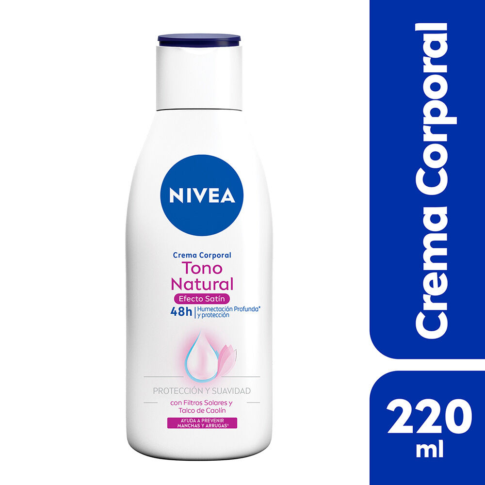 NIVEA-Crema-Corporal-Humectante-y-Aclarante,-Tono-Natural-Efecto-Satin-Todo-Tipo-de-Piel-220ml-imagen-2