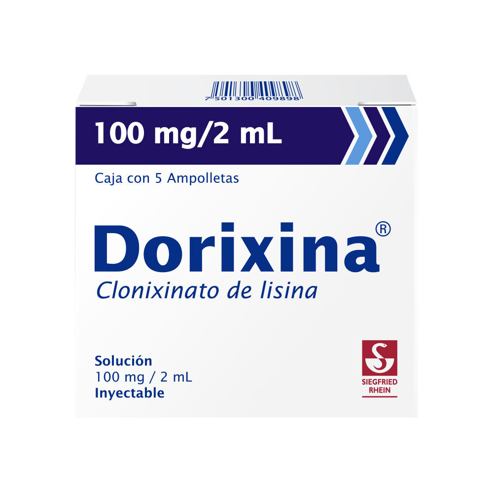 Dorixina-100-mg---Caja-con-5-ampolletas-(Clonixinato-de-Lisina)-imagen-1
