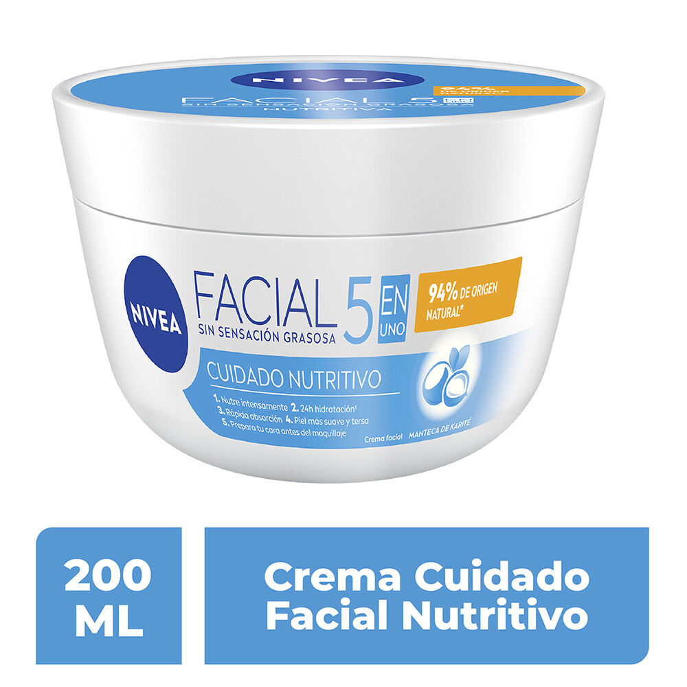 NIVEA-Crema-Facial-Hidratante-5-En-1-Cuidado-Nutritivo-200-ml-imagen-2