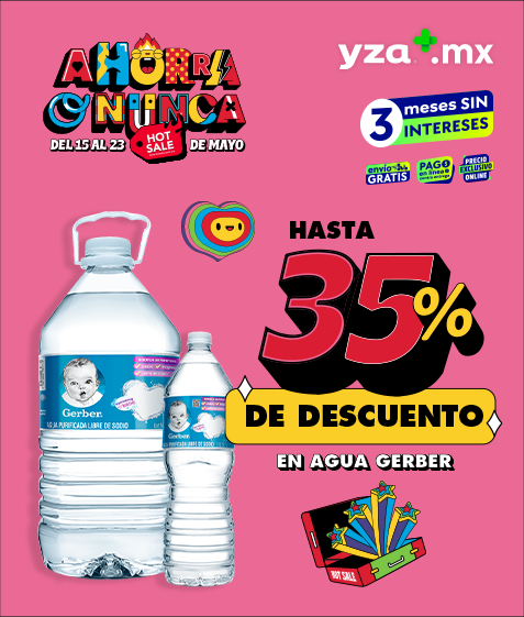 Compra en linea en Farmacias YZA agua gerber para bebés con ofertas de hot sale con servicio a domicilio gratis