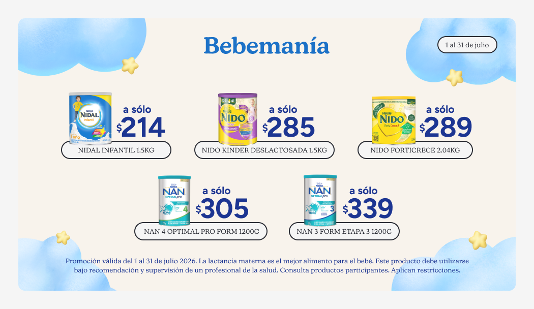 Compra articulos para bebé con descuento a precio especial con servicio a domicilio gratis