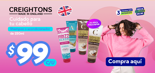 Aprovecha compra en linea productos creightons shampo cosmetico en farmacias YZA al mejor precio con servicio a domicilio