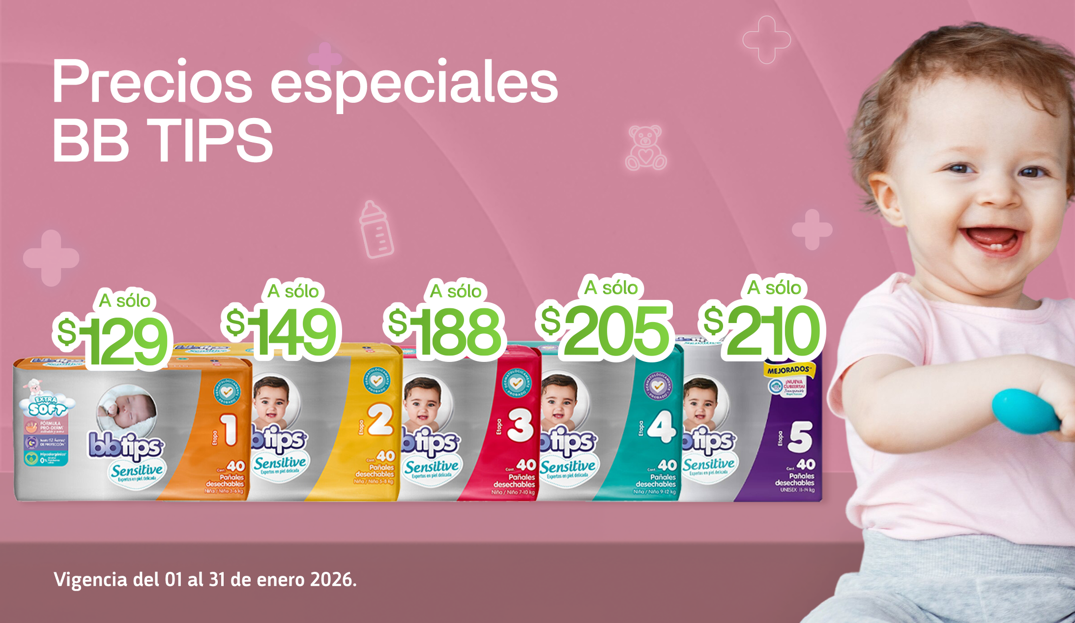 Compra articulos para bebé con descuento a precio especial con servicio a domicilio gratis