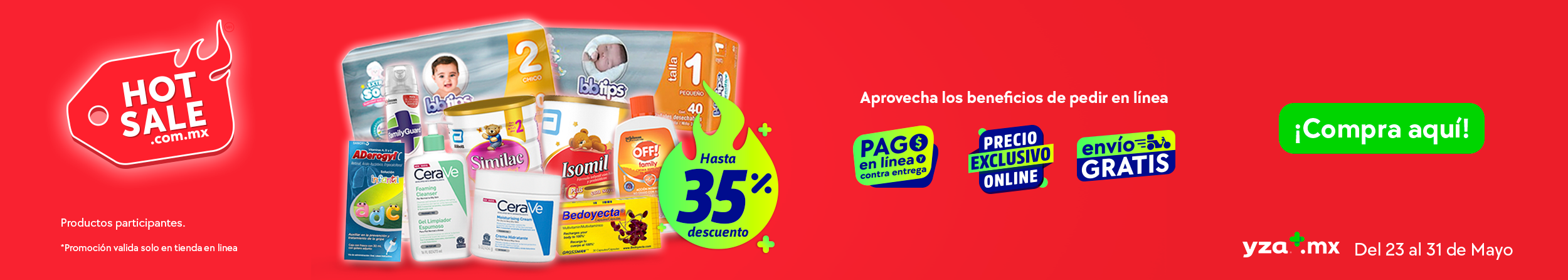 APROVECHA HOT SALE EN FARMACIAS YZA CON SERVICIO A DOMICILIO