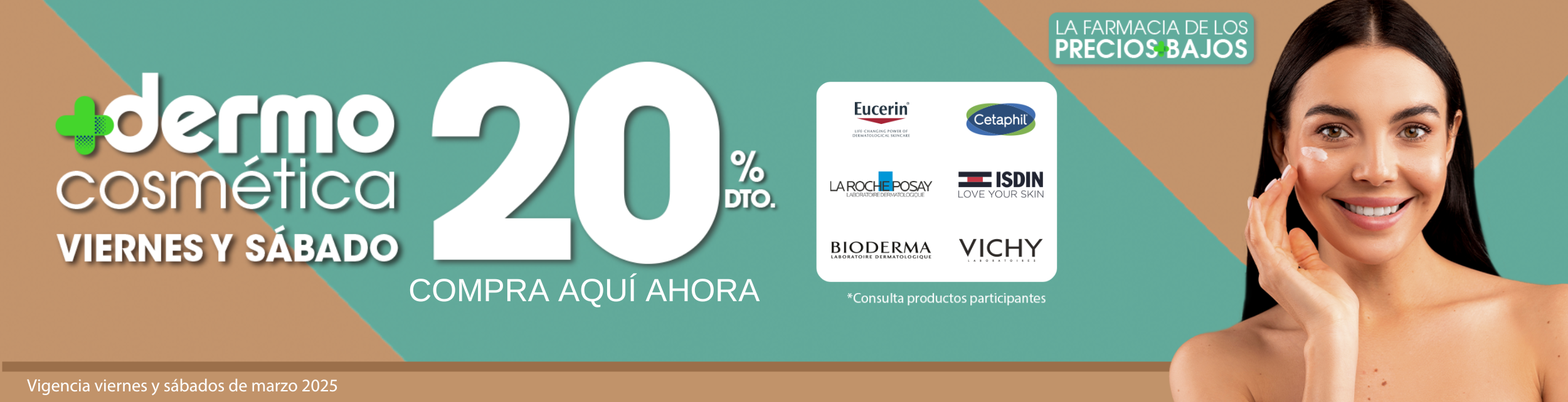 Aprovecha los días dermo con increíbles descuentos, hasta 3 meses sin intereses en línea con servicio a domicilio gratis