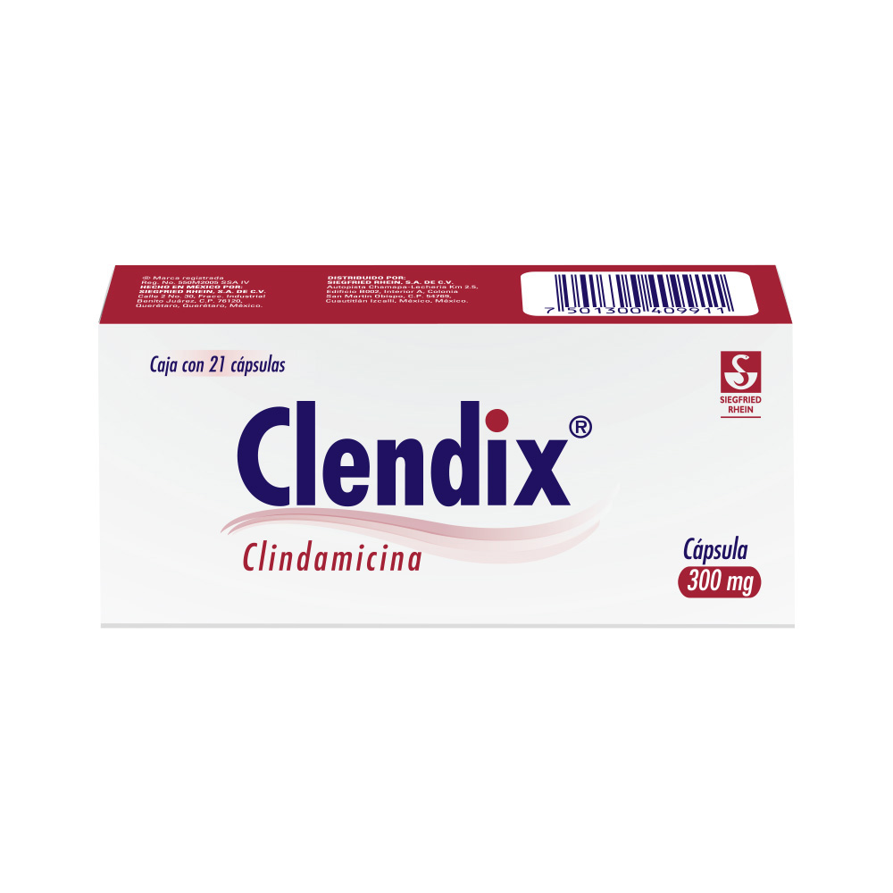 Clendix Clendix 300 mg - Caja con 21 cápsulas (Clindamicina)